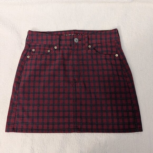 American Eagle Plaid Mini Skirt - Picture 1 of 11